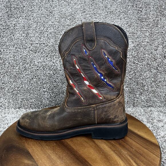 Mens Size 11 EW Wolverine Rancher Claw Wellington Work Boots American Flag READ - Picture 7 of 13